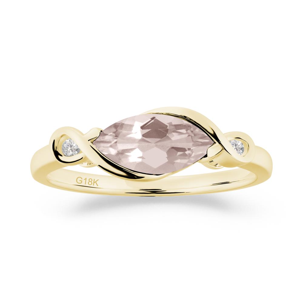 Teardrop Morganite Pave Bow Ring - LUO Jewelry #metal_18k yellow gold