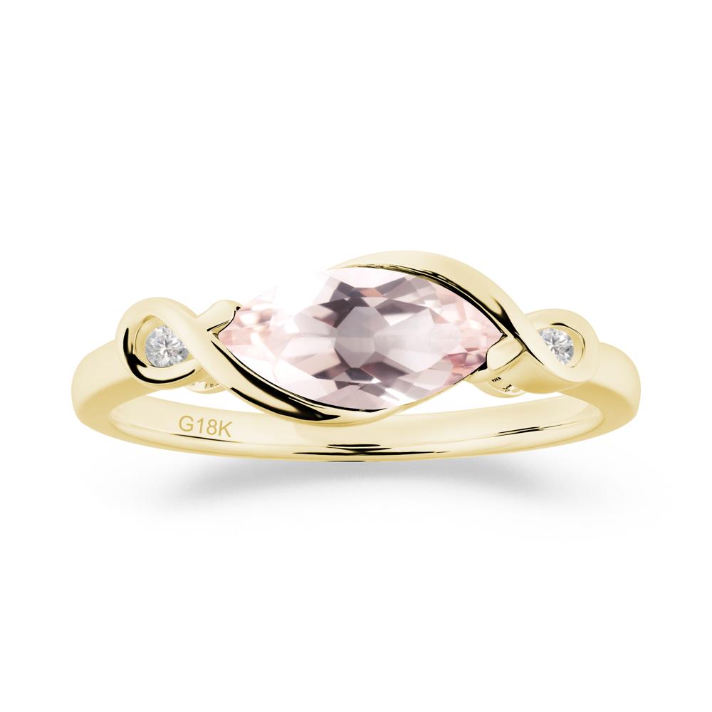 Teardrop Morganite Pave Bow Ring - LUO Jewelry #metal_18k yellow gold