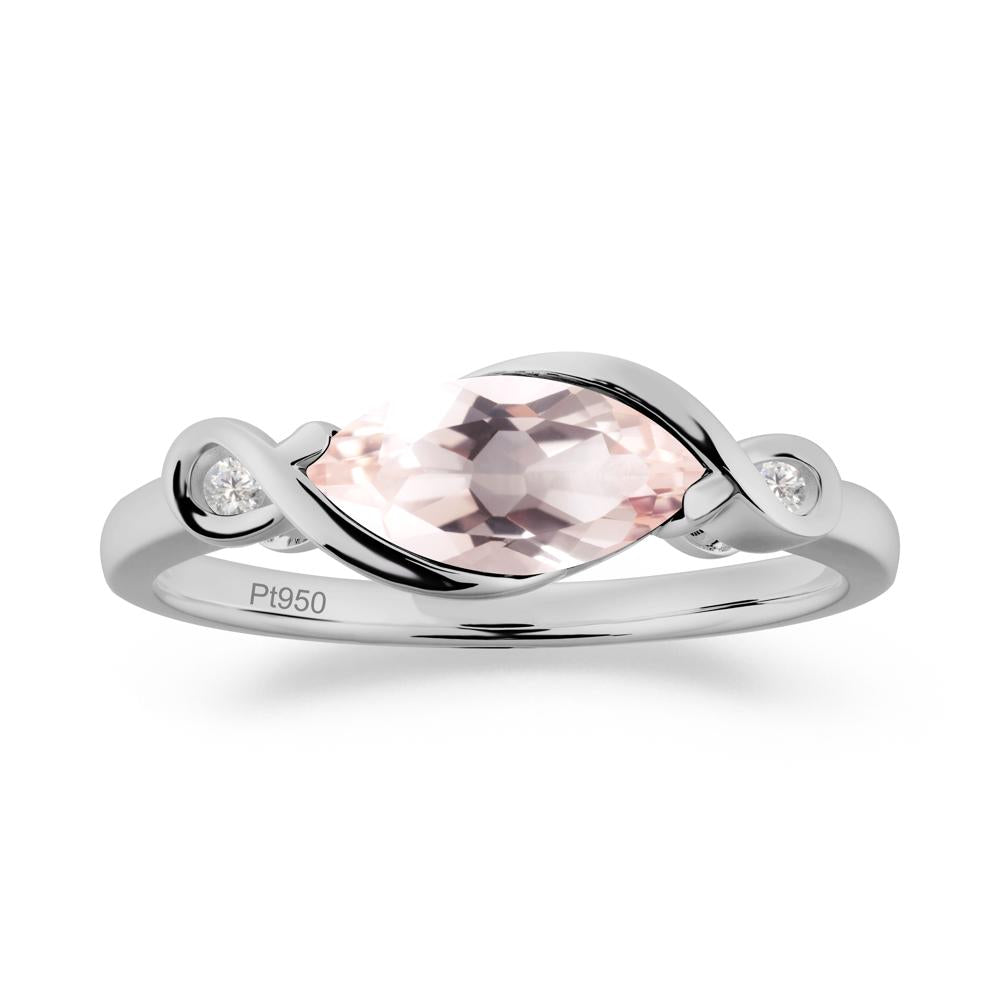 Teardrop Morganite Pave Bow Ring - LUO Jewelry #metal_platinum