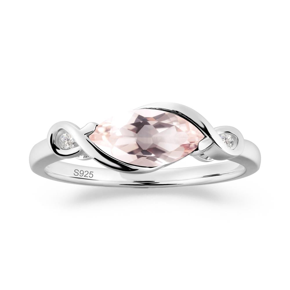 Teardrop Morganite Pave Bow Ring - LUO Jewelry #metal_sterling silver