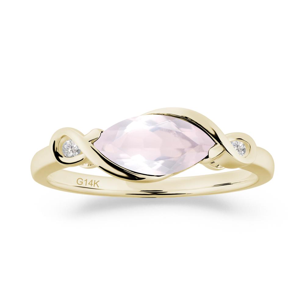 Teardrop Rose Quartz Infinity Knot Ring - LUO Jewelry #metal_14k yellow gold