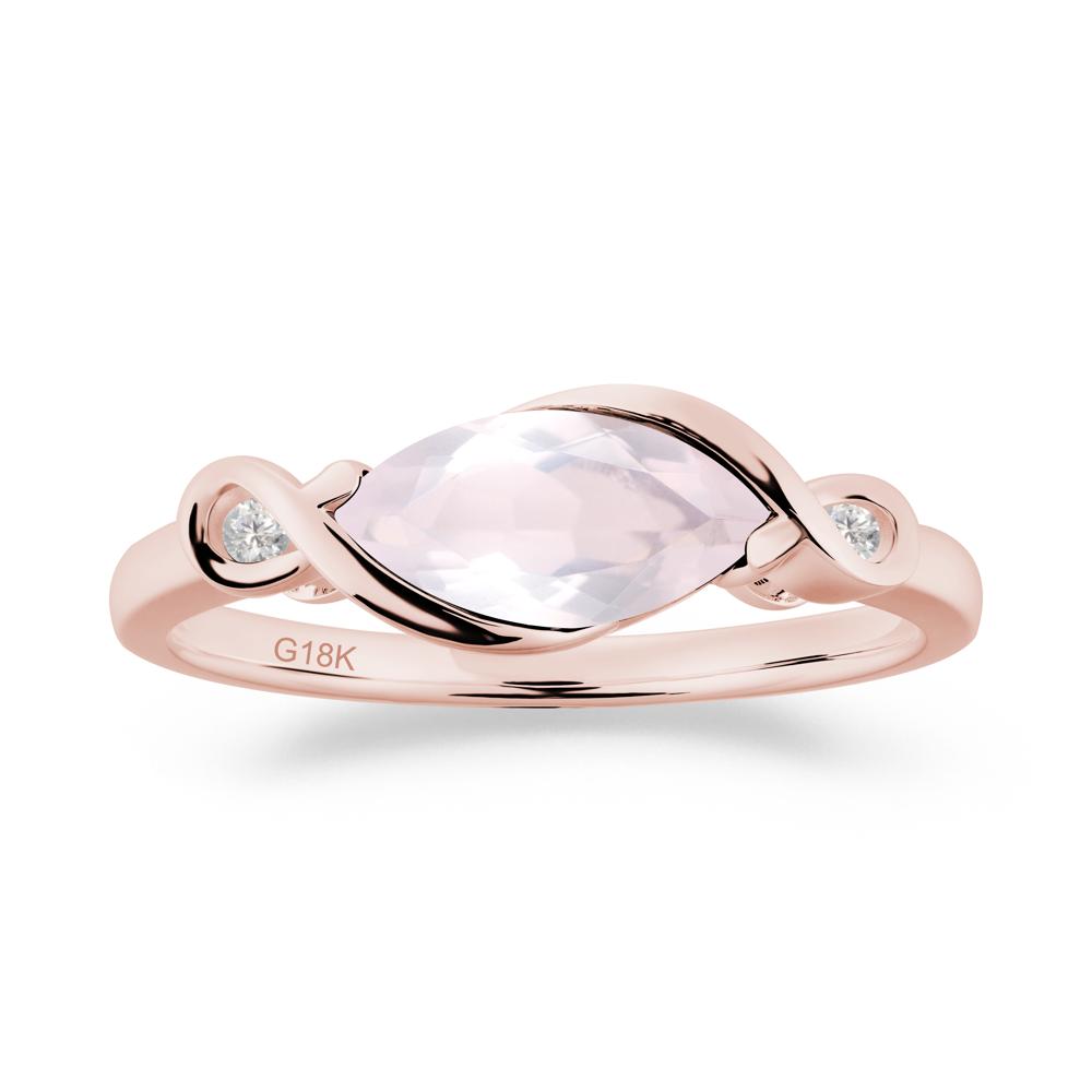 Teardrop Rose Quartz Infinity Knot Ring - LUO Jewelry #metal_18k rose gold