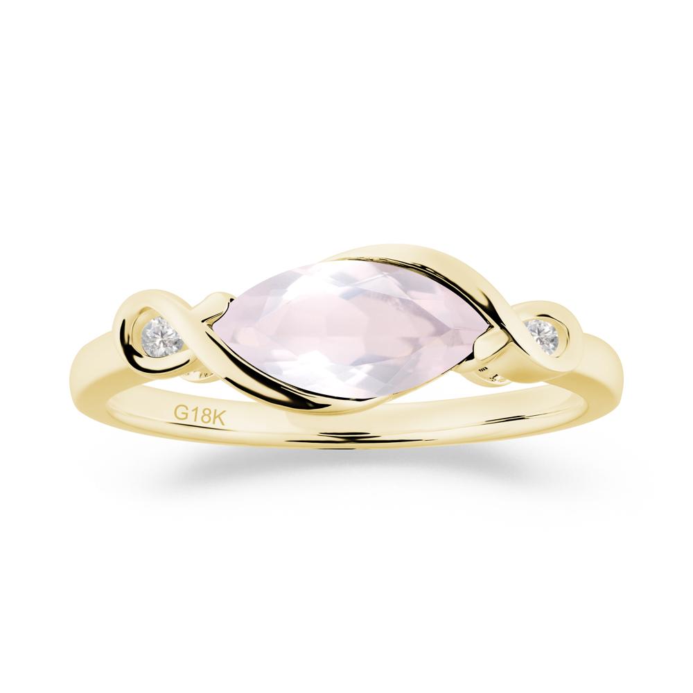 Teardrop Rose Quartz Infinity Knot Ring - LUO Jewelry #metal_18k yellow gold
