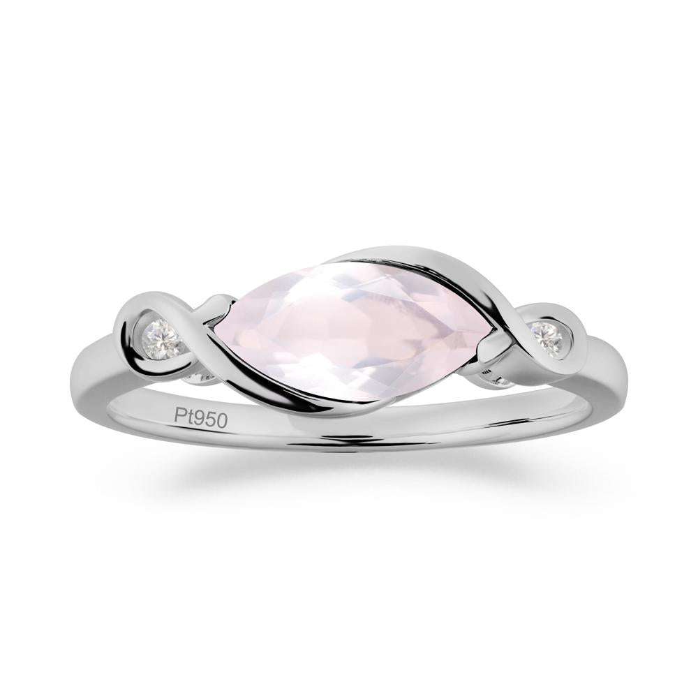 Teardrop Rose Quartz Infinity Knot Ring - LUO Jewelry #metal_platinum