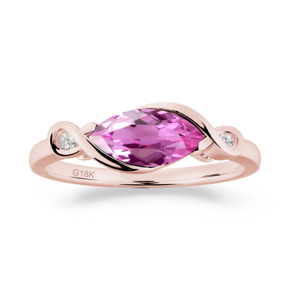 Teardrop Pink Sapphire Pave Bow Ring - LUO Jewelry #metal_18k rose gold