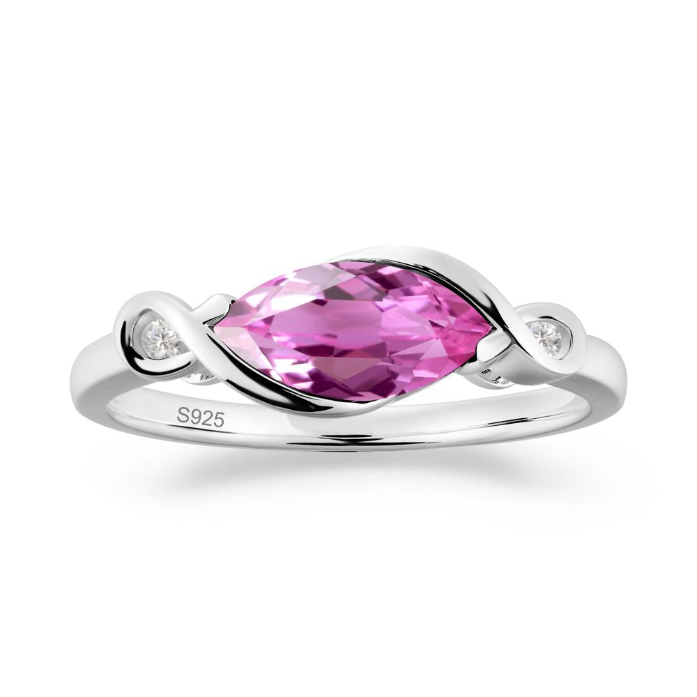 Teardrop Pink Sapphire Pave Bow Ring - LUO Jewelry #metal_sterling silver