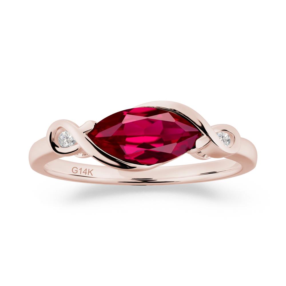 Teardrop Ruby Infinity Knot Ring - LUO Jewelry #metal_14k rose gold