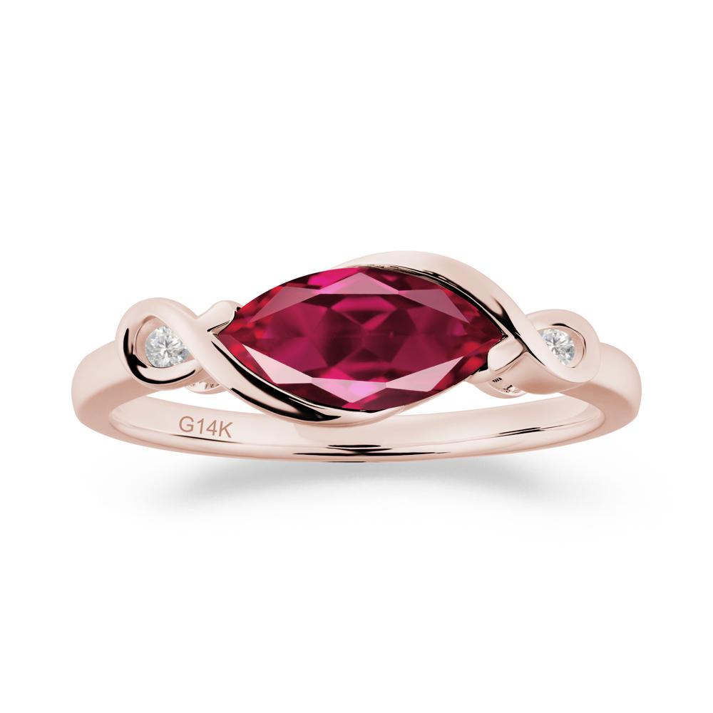 Teardrop Ruby Infinity Knot Ring - LUO Jewelry #metal_14k rose gold
