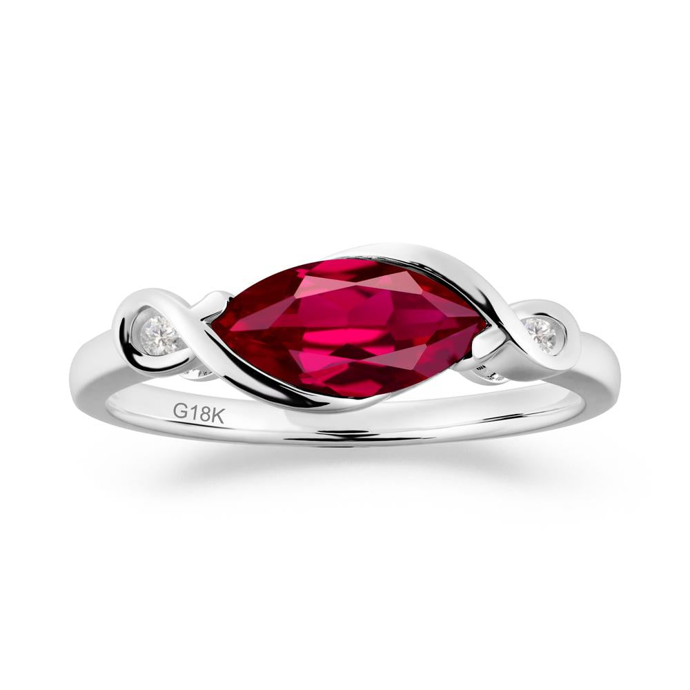 Teardrop Ruby Infinity Knot Ring - LUO Jewelry #metal_18k white gold