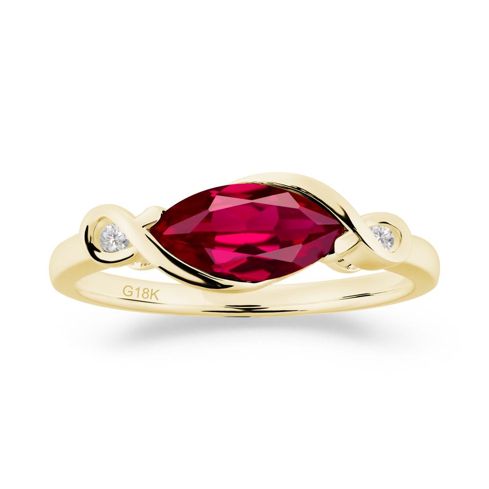 Teardrop Ruby Infinity Knot Ring - LUO Jewelry #metal_18k yellow gold
