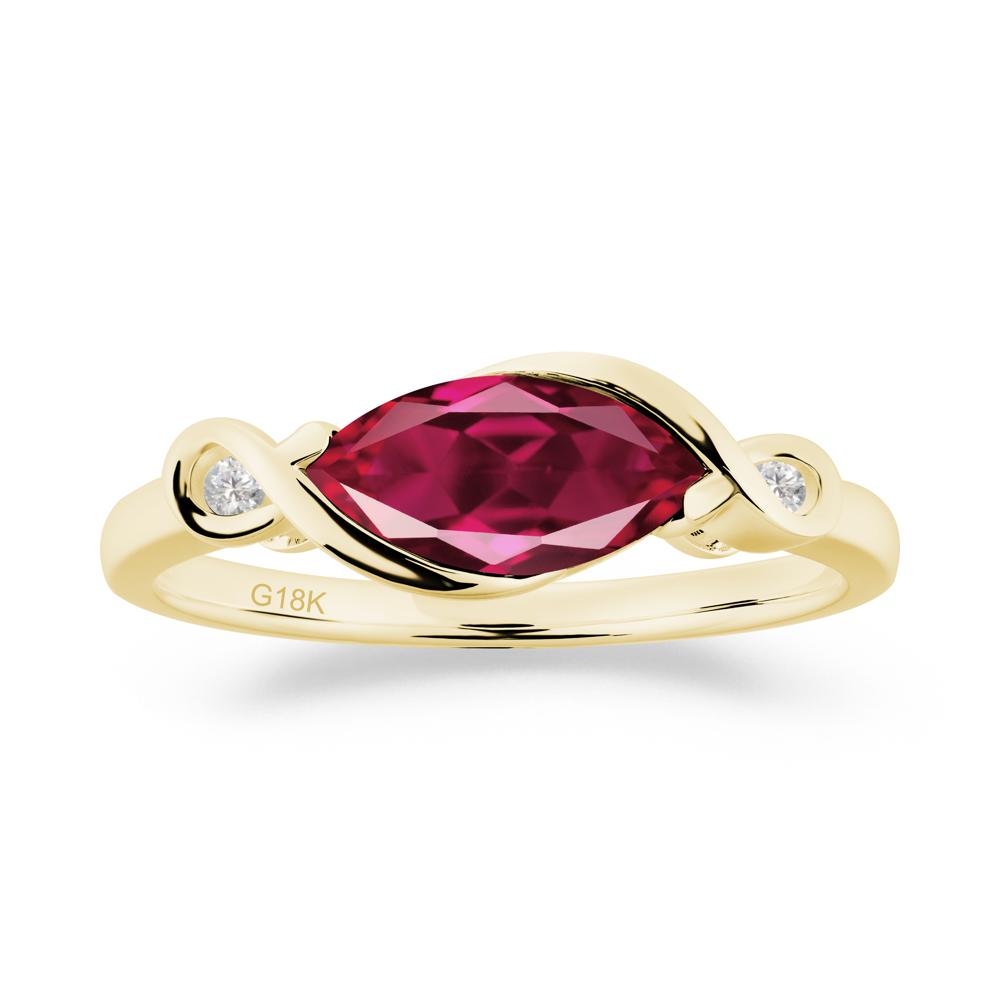 Teardrop Ruby Infinity Knot Ring - LUO Jewelry #metal_18k yellow gold