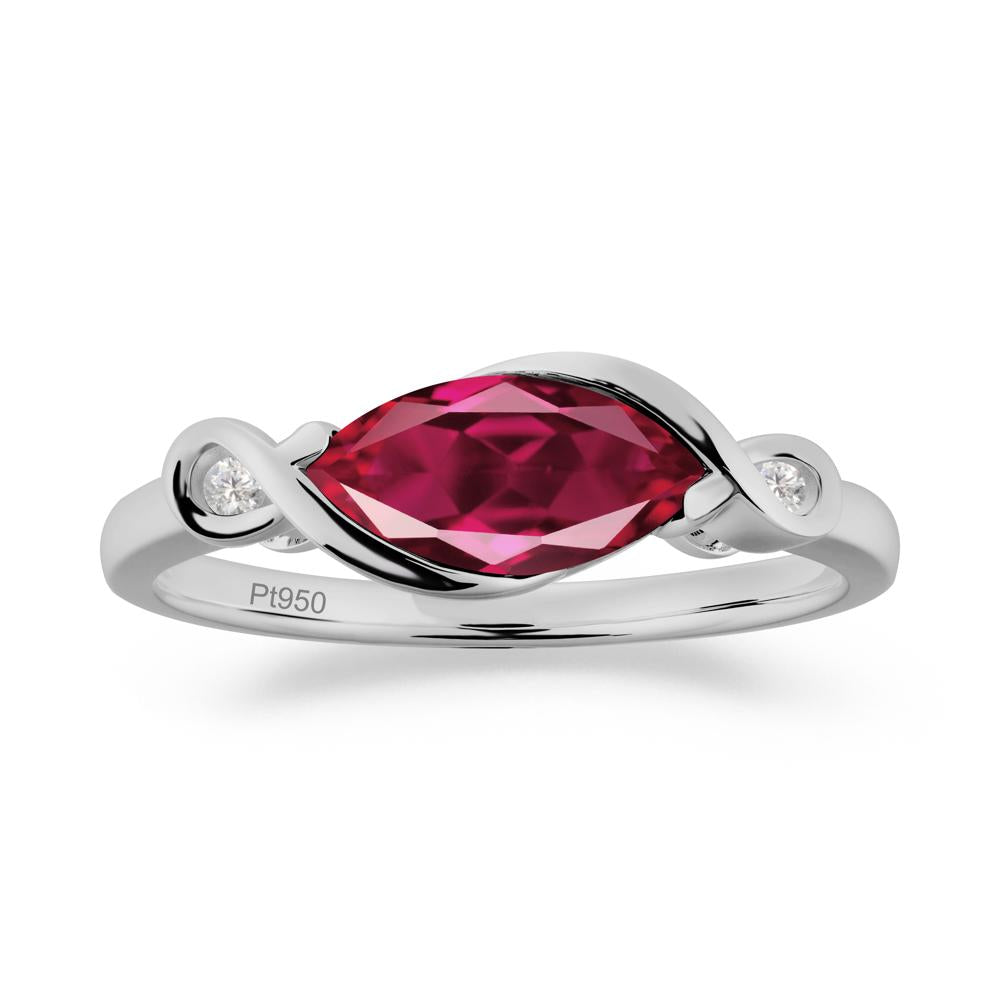 Teardrop Ruby Infinity Knot Ring - LUO Jewelry #metal_platinum