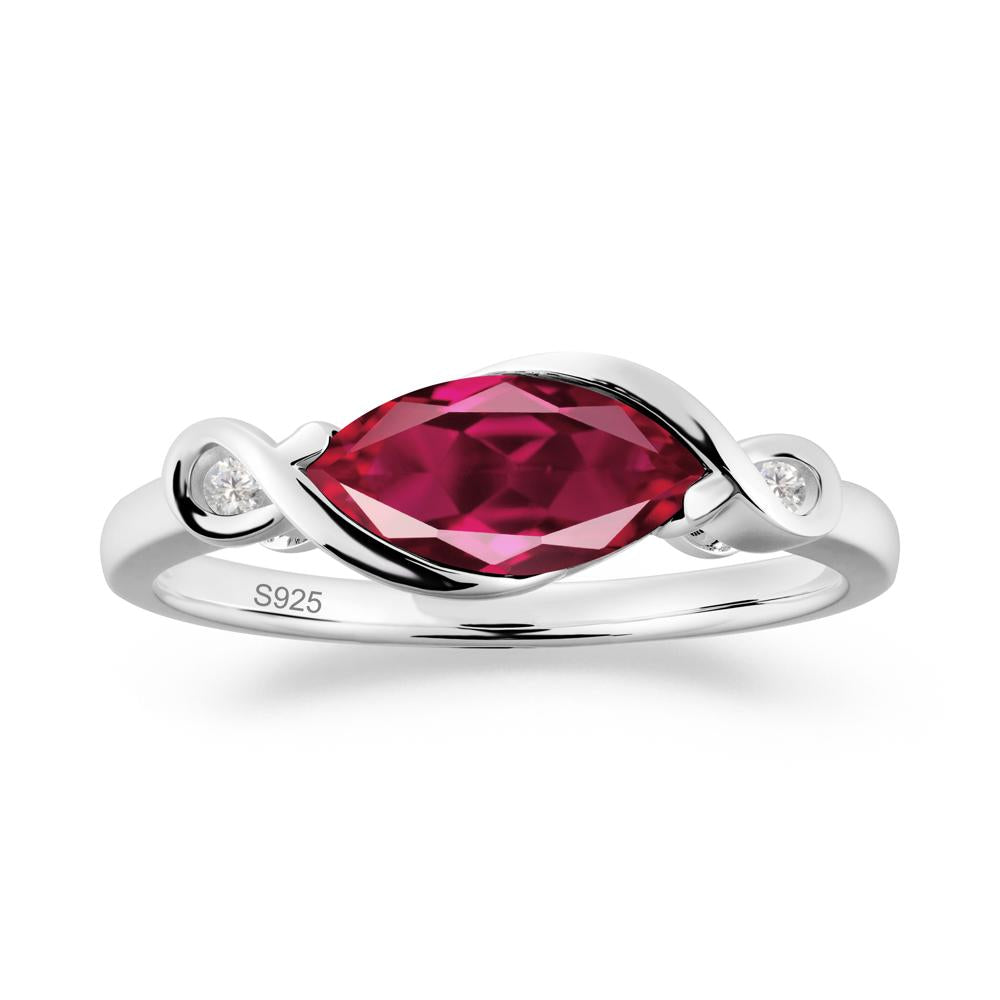 Teardrop Ruby Infinity Knot Ring - LUO Jewelry #metal_sterling silver