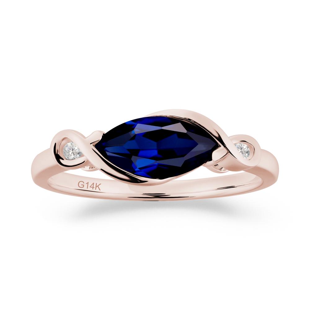 Teardrop Sapphire Pave Bow Ring - LUO Jewelry #metal_14k rose gold