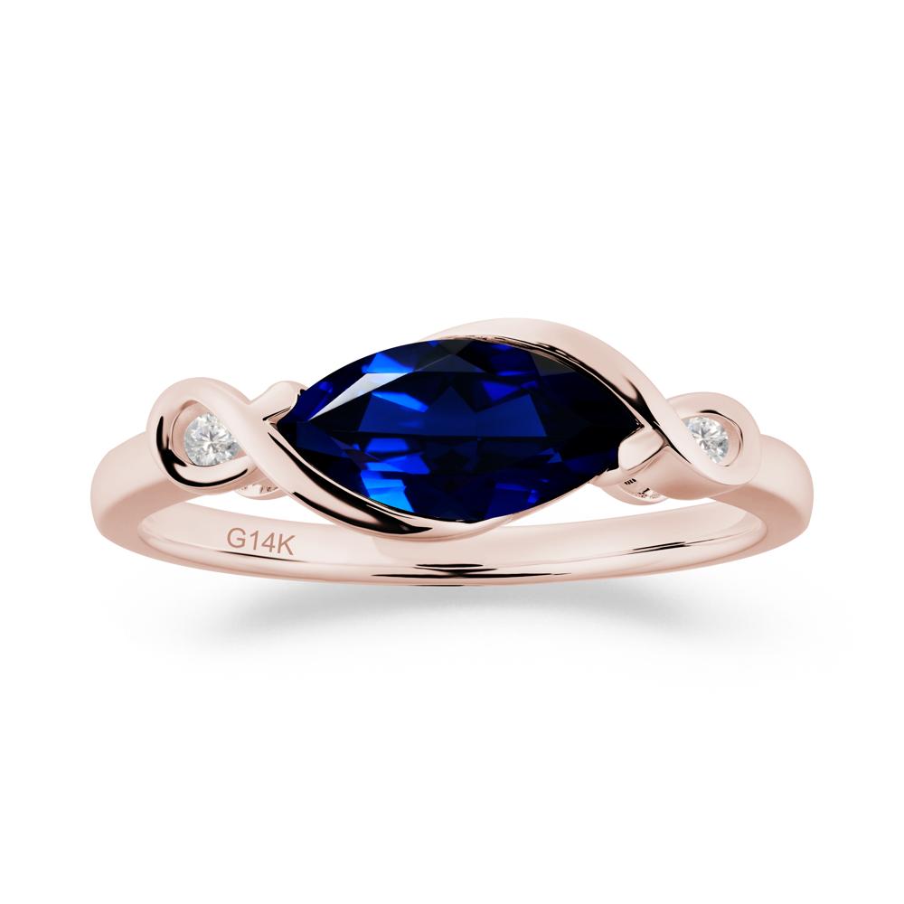 Teardrop Sapphire Pave Bow Ring - LUO Jewelry #metal_14k rose gold