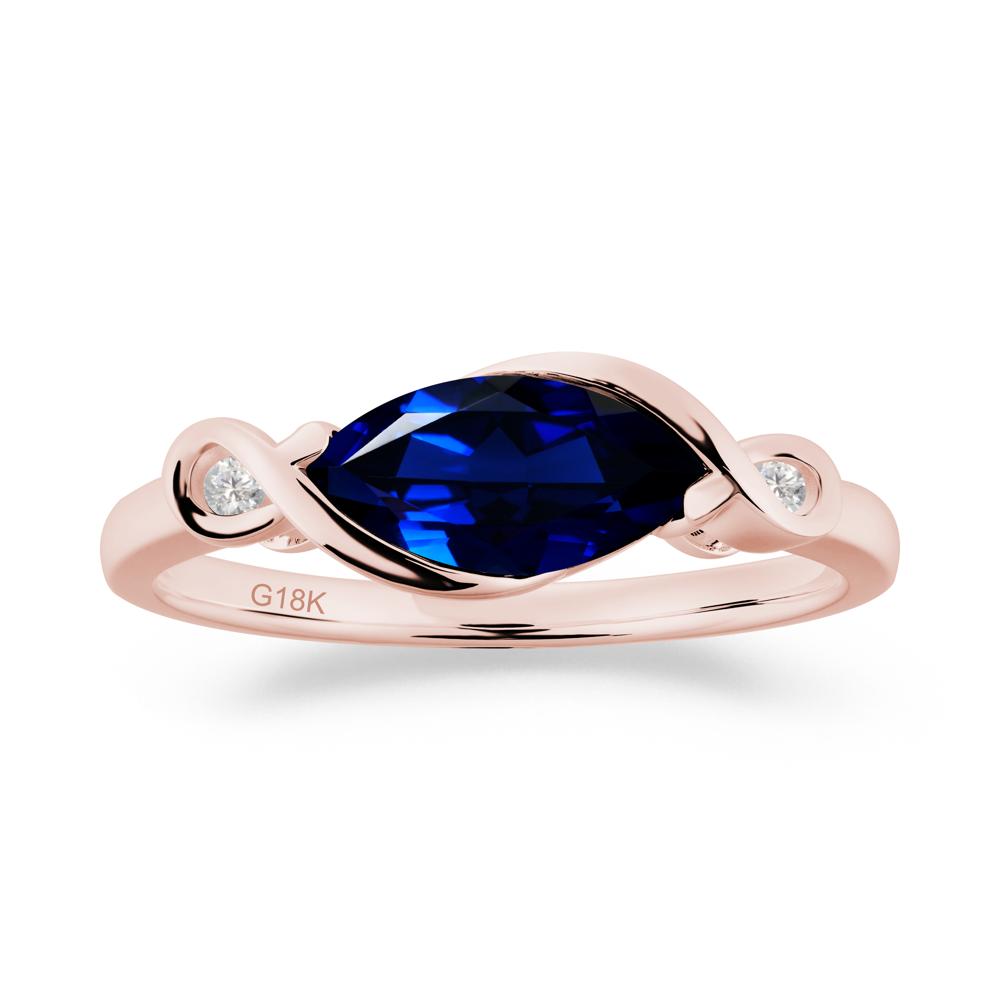 Teardrop Sapphire Pave Bow Ring - LUO Jewelry #metal_18k rose gold