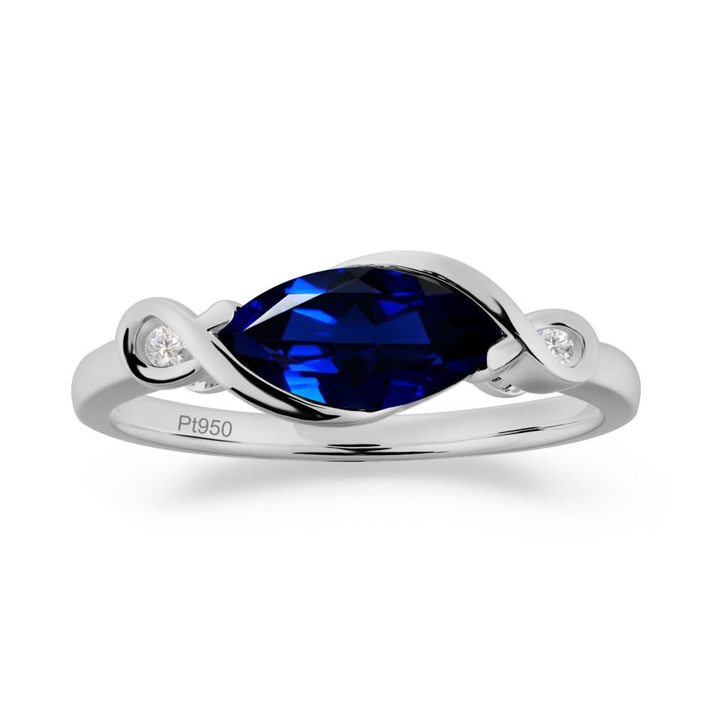 Teardrop Sapphire Pave Bow Ring - LUO Jewelry #metal_platinum