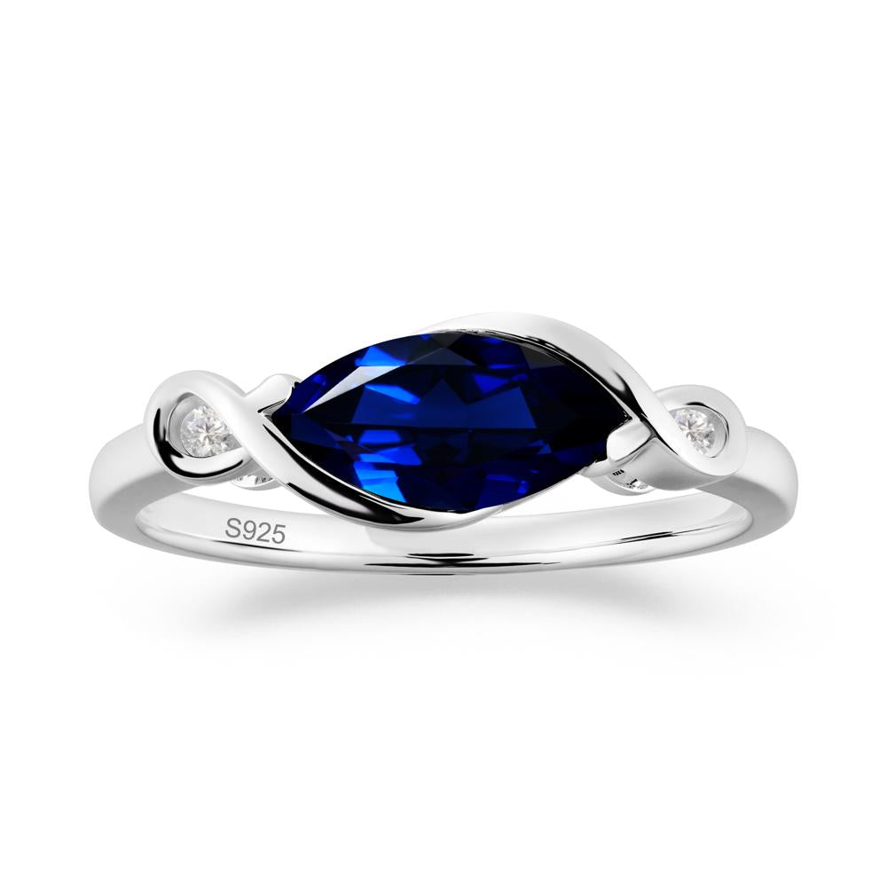 Teardrop Sapphire Pave Bow Ring - LUO Jewelry #metal_sterling silver