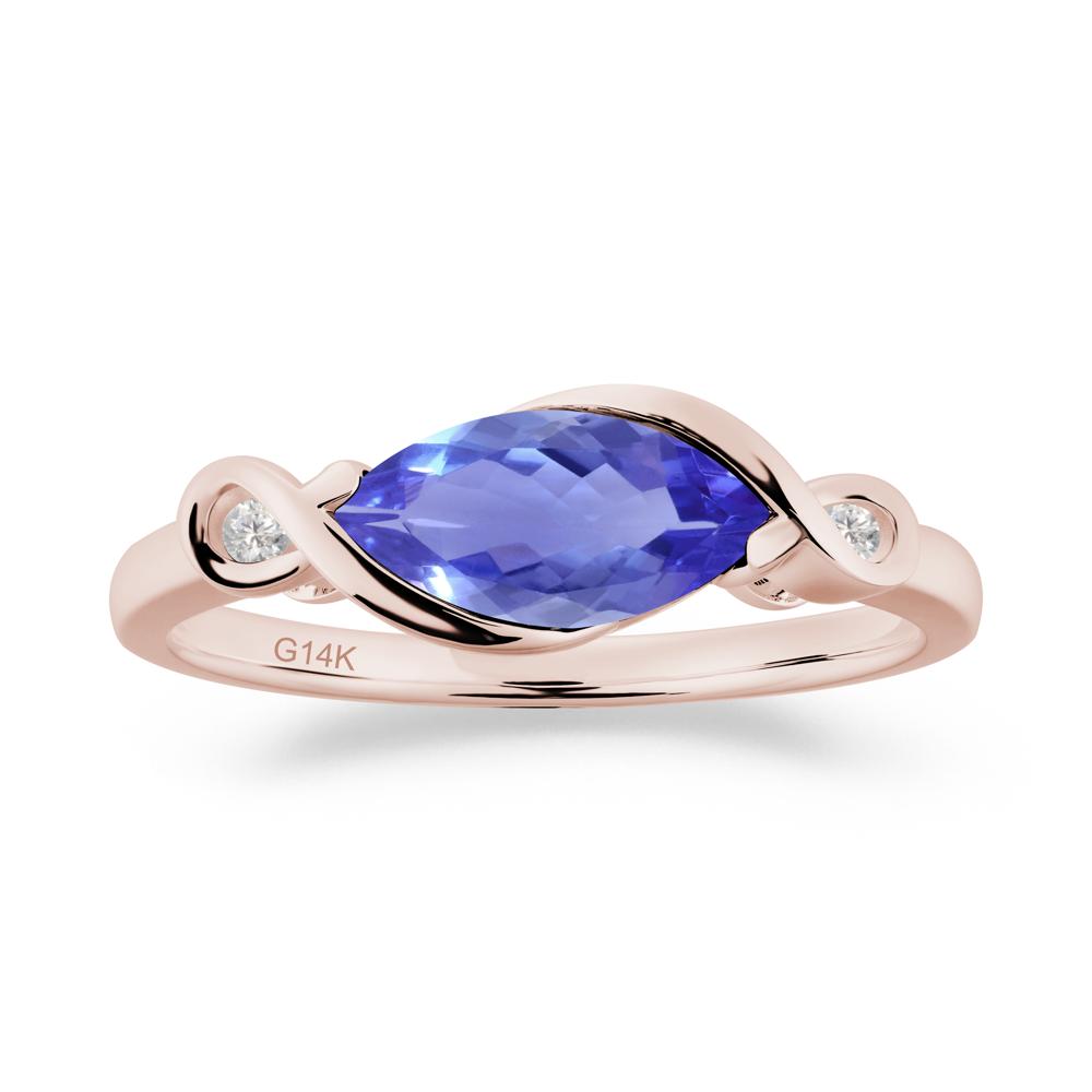 Teardrop Tanzanite Infinity Knot Ring - LUO Jewelry #metal_14k rose gold