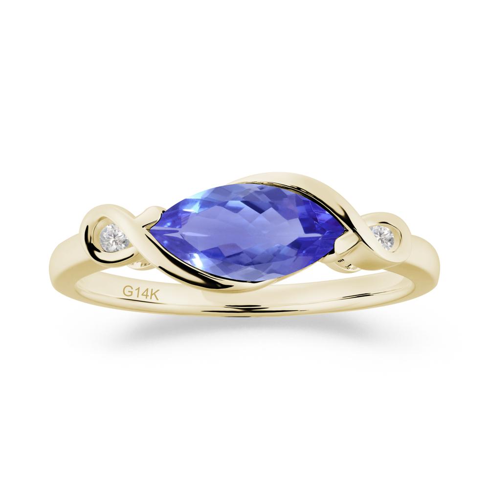 Teardrop Tanzanite Infinity Knot Ring - LUO Jewelry #metal_14k yellow gold