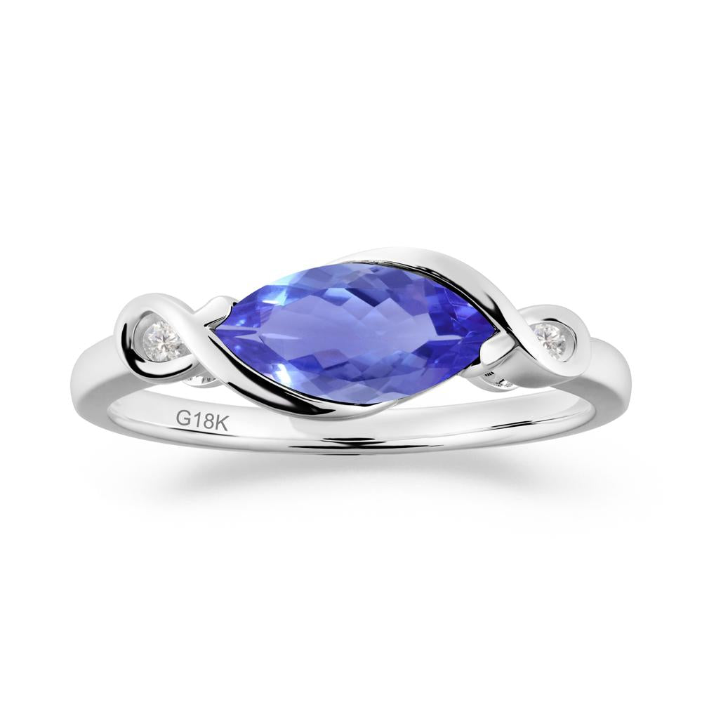 Teardrop Tanzanite Infinity Knot Ring - LUO Jewelry #metal_18k white gold