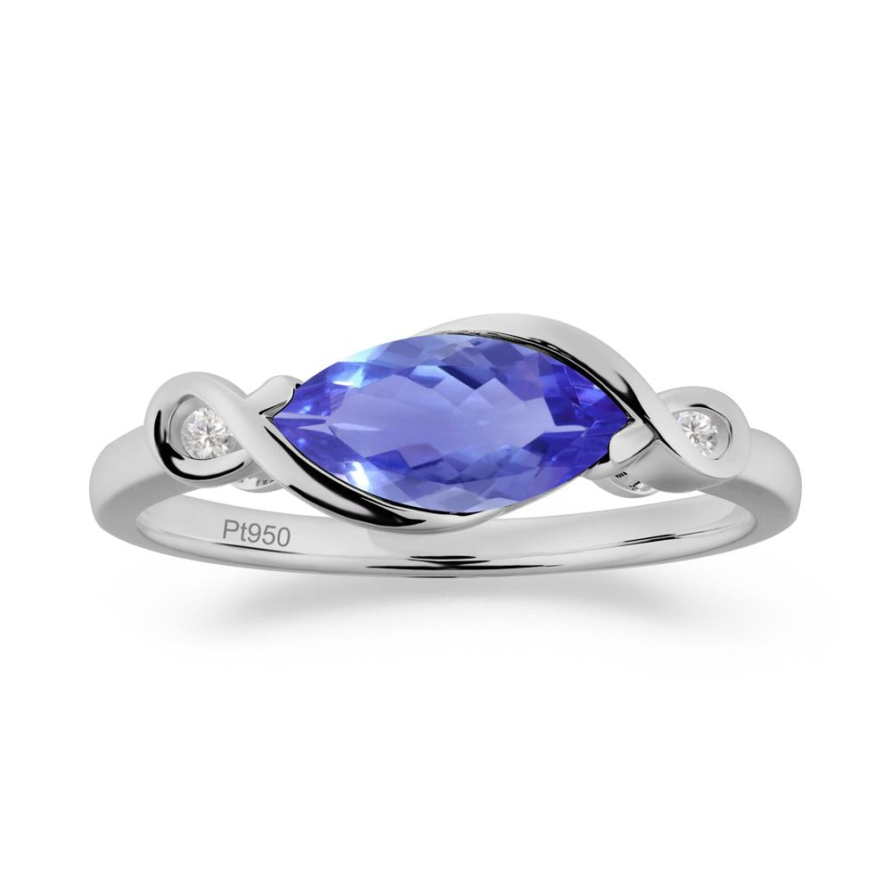 Teardrop Tanzanite Infinity Knot Ring - LUO Jewelry #metal_platinum