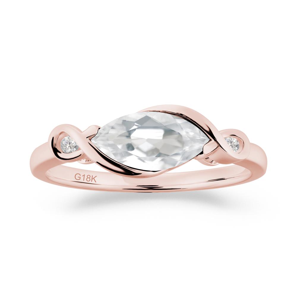Teardrop White Topaz Infinity Knot Ring - LUO Jewelry #metal_18k rose gold