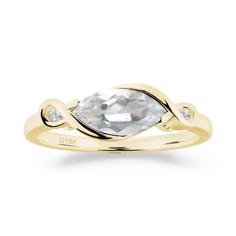 Teardrop White Topaz Infinity Knot Ring - LUO Jewelry #metal_18k yellow gold
