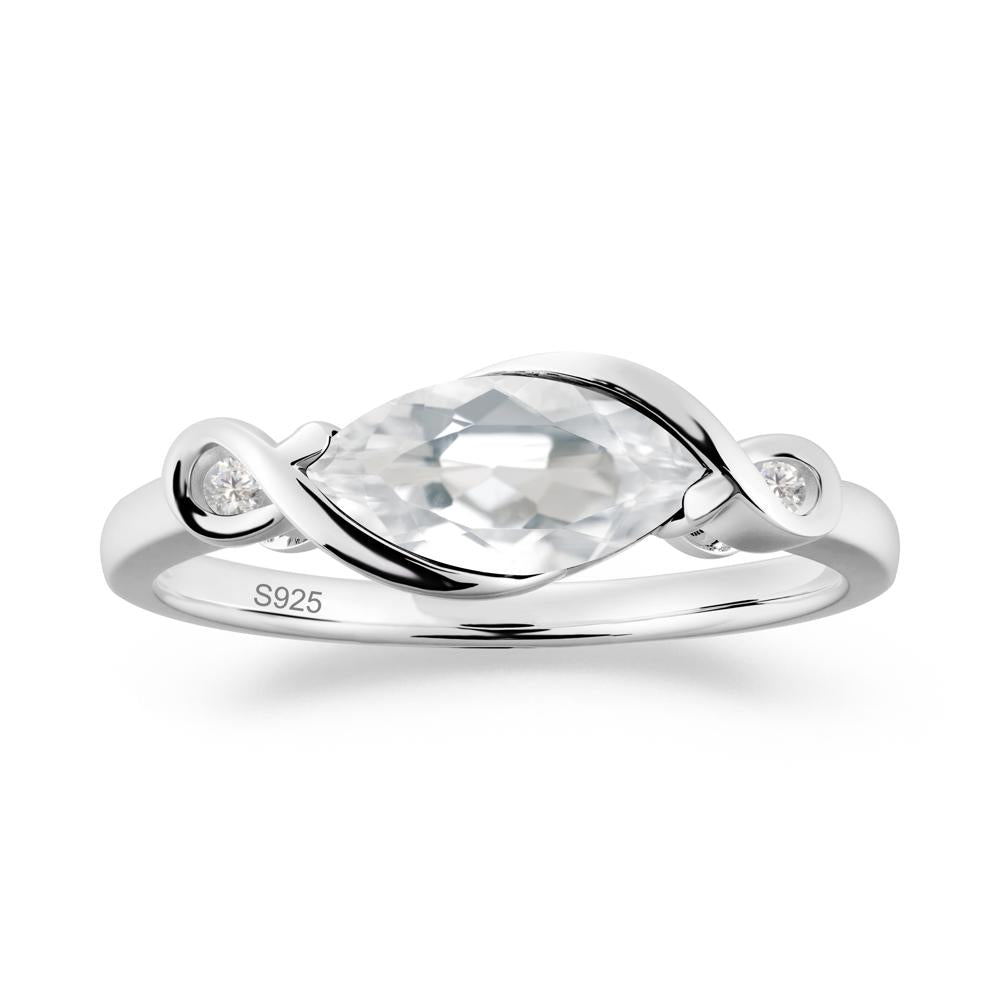 Teardrop White Topaz Infinity Knot Ring - LUO Jewelry #metal_sterling silver