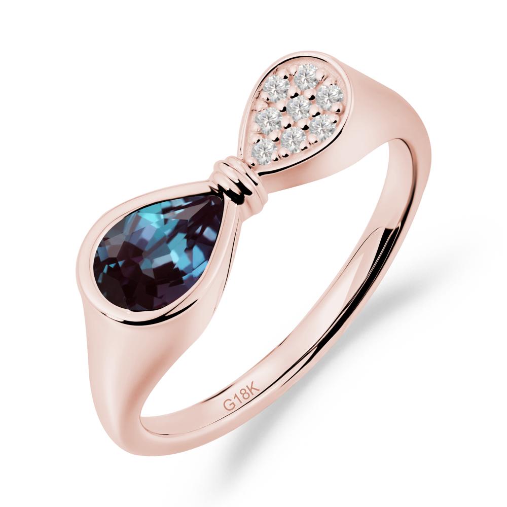 Teardrop Alexandrite Infinity Knot Ring - LUO Jewelry #metal_18k rose gold