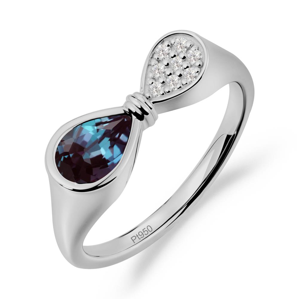 Teardrop Alexandrite Infinity Knot Ring - LUO Jewelry #metal_platinum