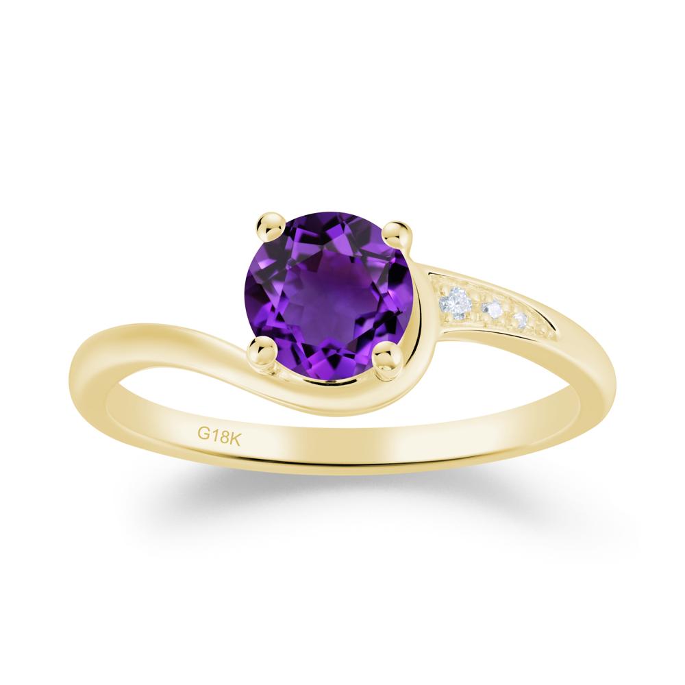 Classic Amethyst Wrap Engagement Ring - LUO Jewelry #metal_18k yellow gold