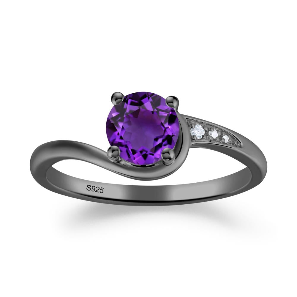 Classic Amethyst Wrap Engagement Ring - LUO Jewelry #metal_black finish sterling silver