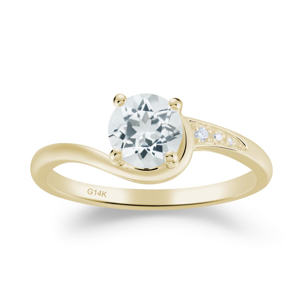 Classic Aquamarine Wrap Engagement Ring - LUO Jewelry #metal_14k yellow gold