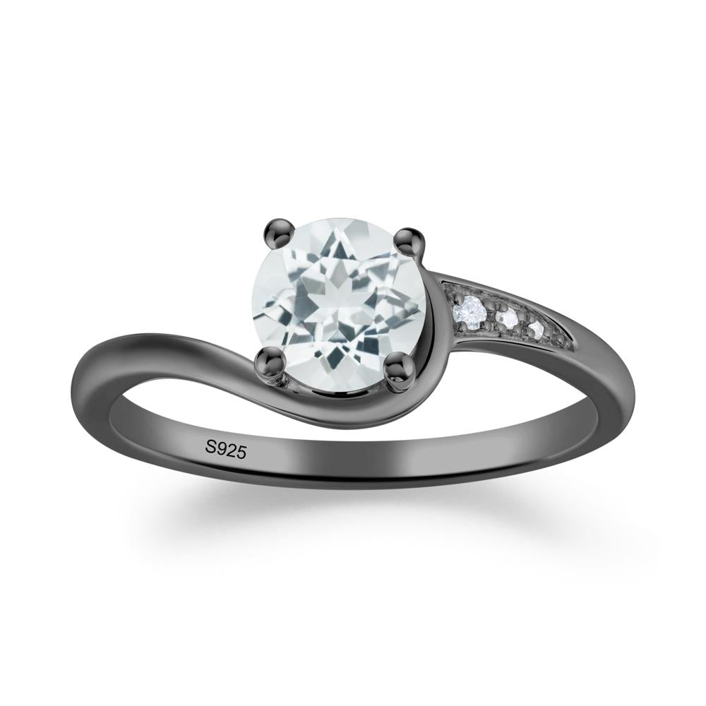 Classic Aquamarine Wrap Engagement Ring - LUO Jewelry #metal_black finish sterling silver