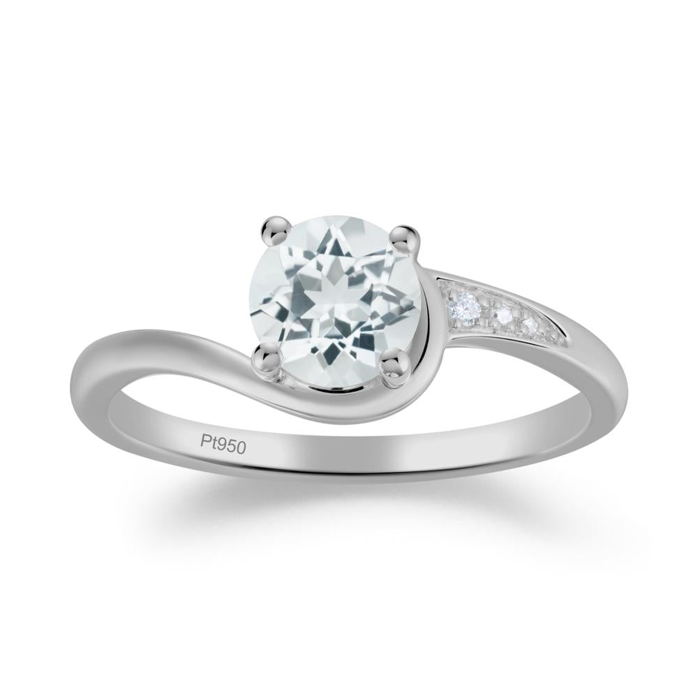 Classic Aquamarine Wrap Engagement Ring - LUO Jewelry #metal_platinum