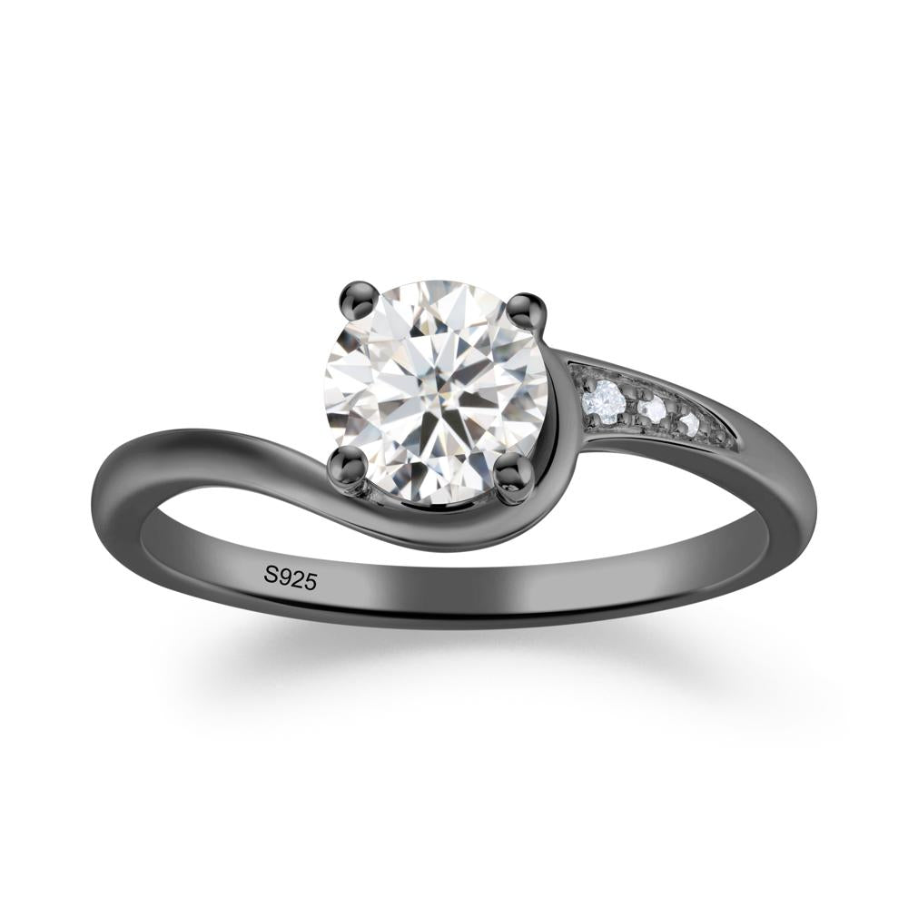 Classic Moissanite Wrap Engagement Ring - LUO Jewelry #metal_black finish sterling silver