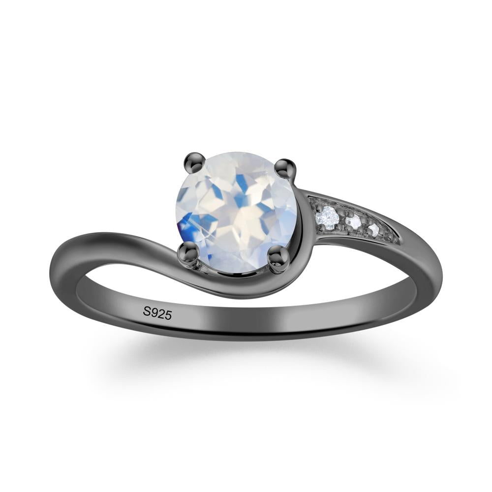 Classic Moonstone Wrap Engagement Ring - LUO Jewelry #metal_black finish sterling silver