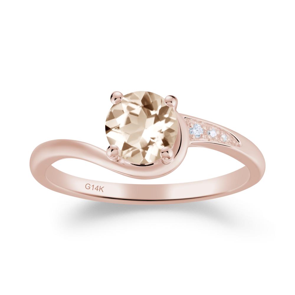 Dainty Round Morganite Ring for Women - LUO Jewelry #metal_14k rose gold