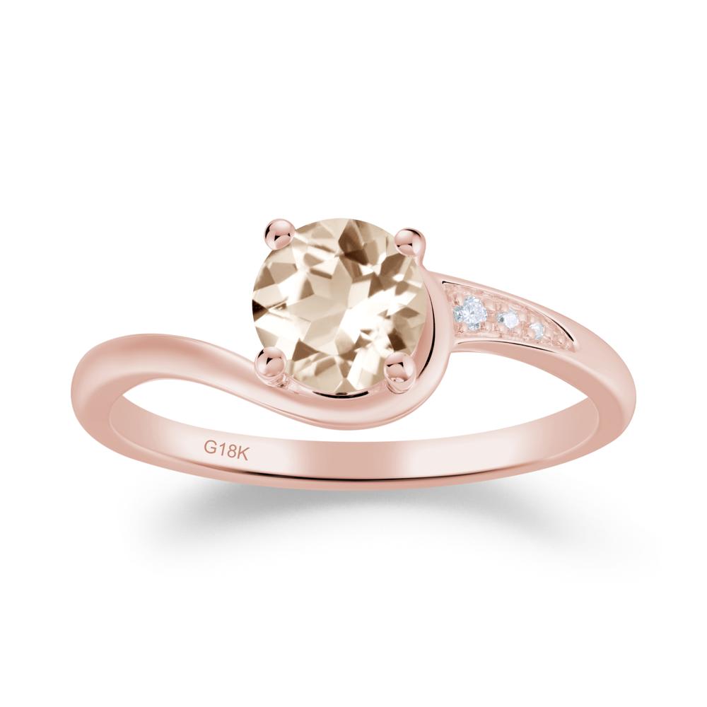 Dainty Round Morganite Ring for Women - LUO Jewelry #metal_18k rose gold