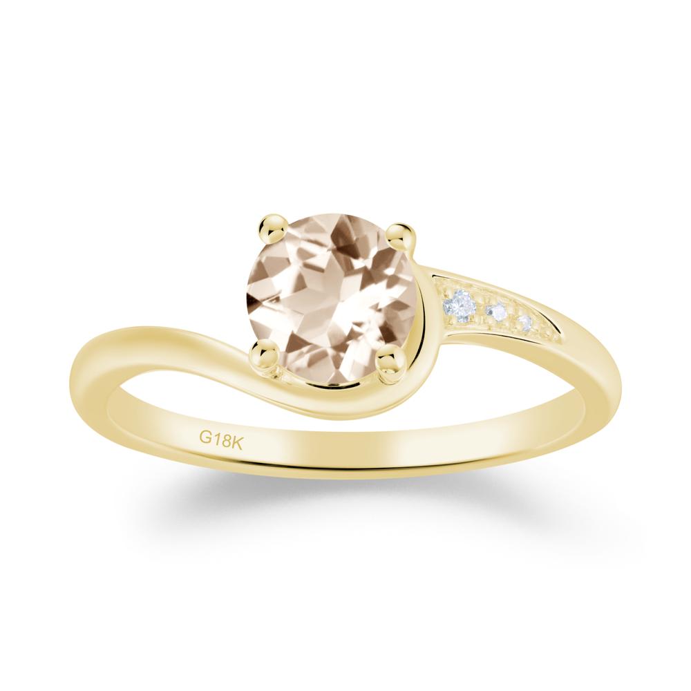 Dainty Round Morganite Ring for Women - LUO Jewelry #metal_18k yellow gold