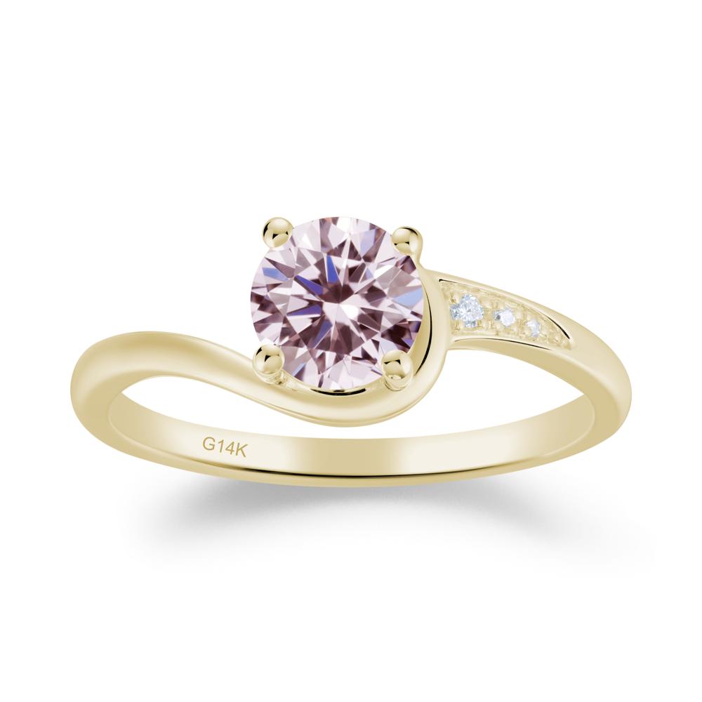 Classic Pink Cubic Zirconia Wrap Engagement Ring - LUO Jewelry #metal_14k yellow gold