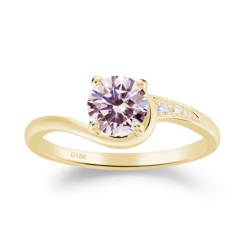 Classic Pink Cubic Zirconia Wrap Engagement Ring - LUO Jewelry #metal_18k yellow gold