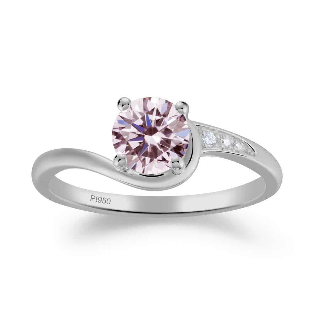 Classic Pink Cubic Zirconia Wrap Engagement Ring - LUO Jewelry #metal_platinum