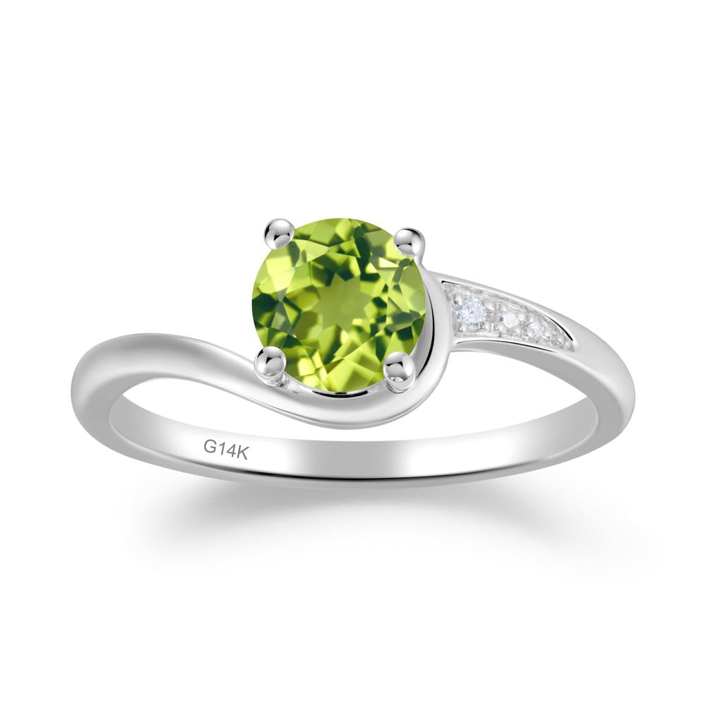 Classic Peridot Wrap Engagement Ring - LUO Jewelry #metal_14k white gold