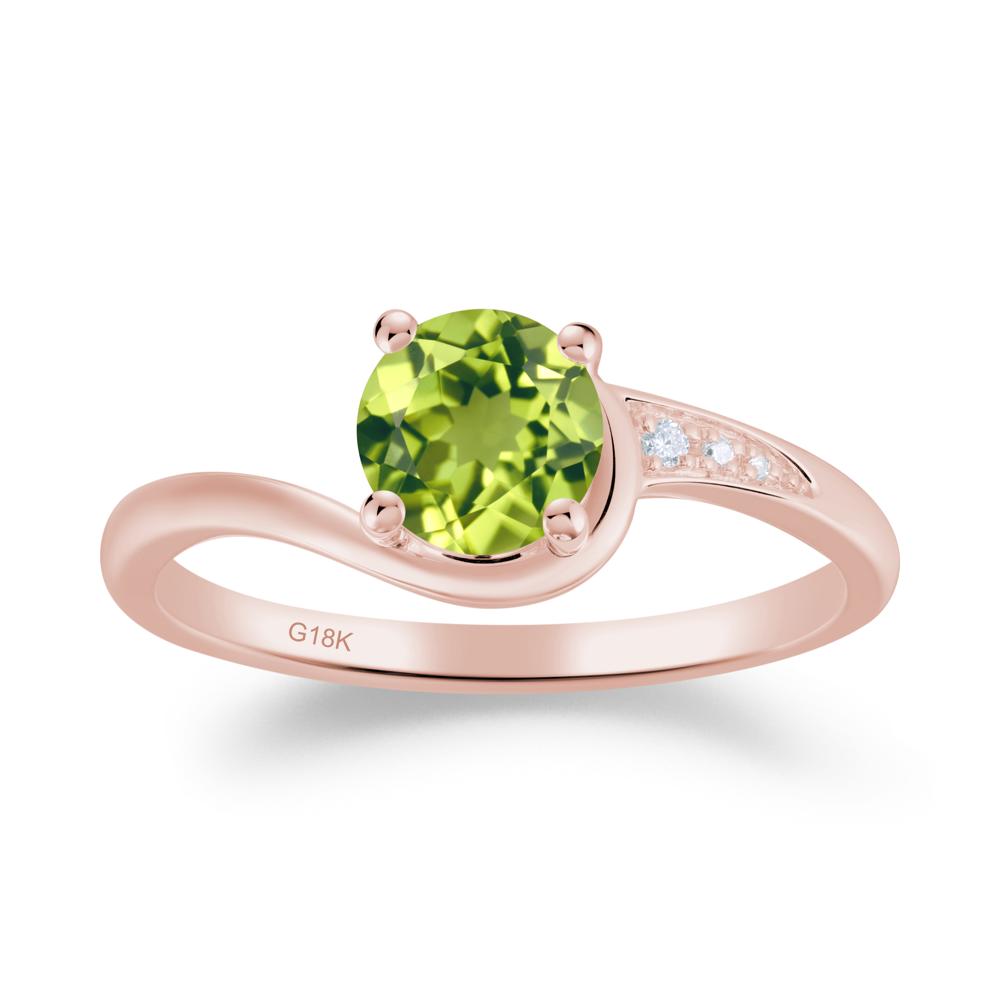 Classic Peridot Wrap Engagement Ring - LUO Jewelry #metal_18k rose gold