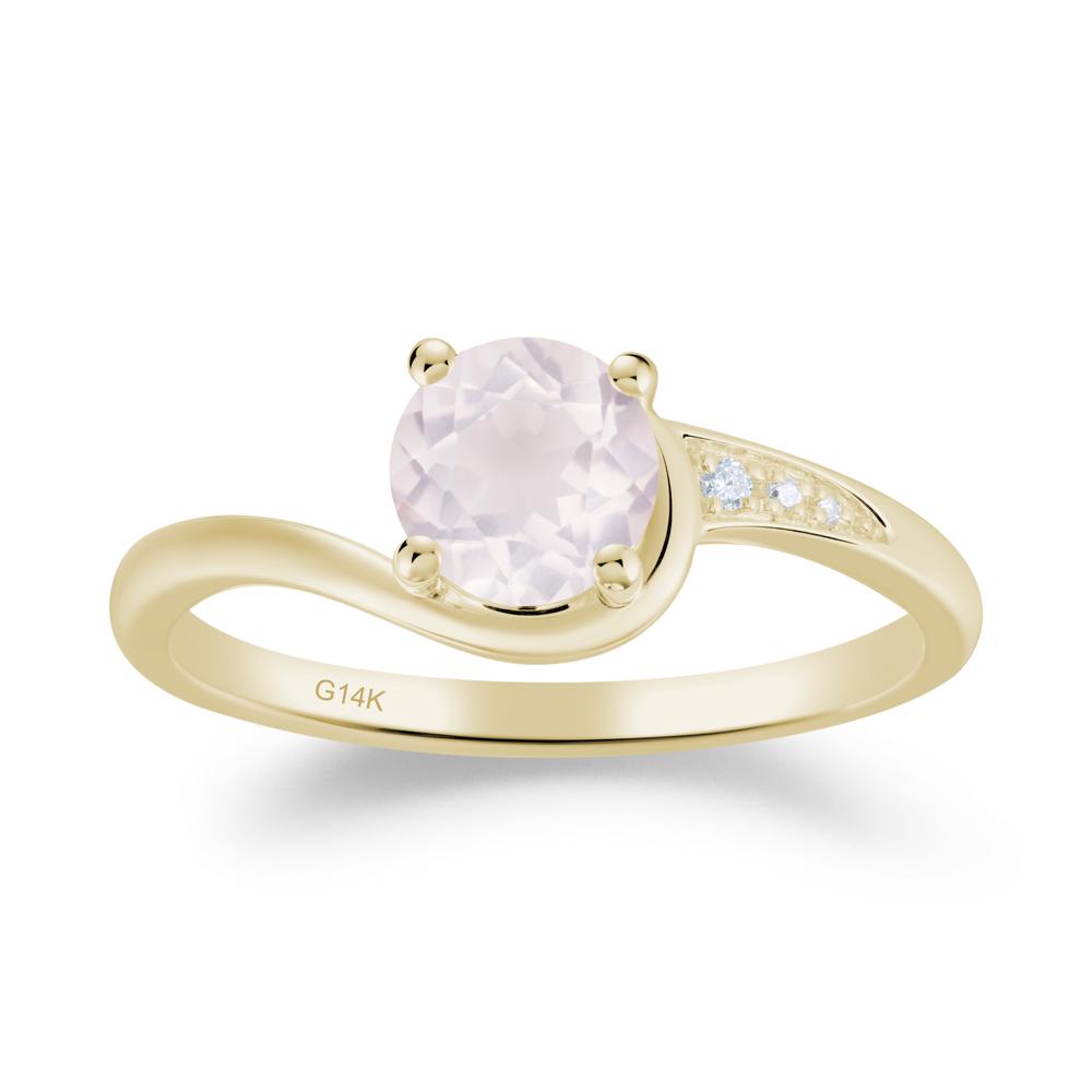 Classic Rose Quartz Wrap Engagement Ring - LUO Jewelry #metal_14k yellow gold