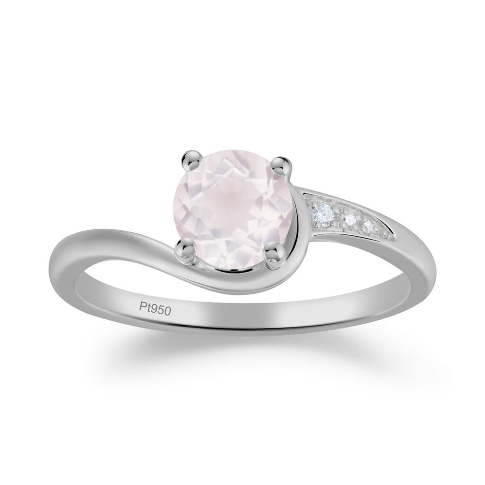 Classic Rose Quartz Wrap Engagement Ring - LUO Jewelry #metal_platinum
