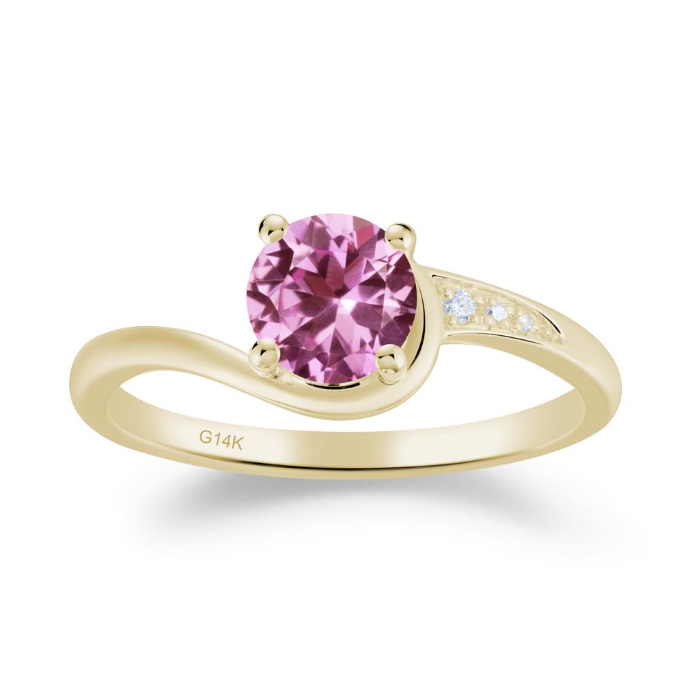 Classic Pink Sapphire Wrap Engagement Ring - LUO Jewelry #metal_14k yellow gold