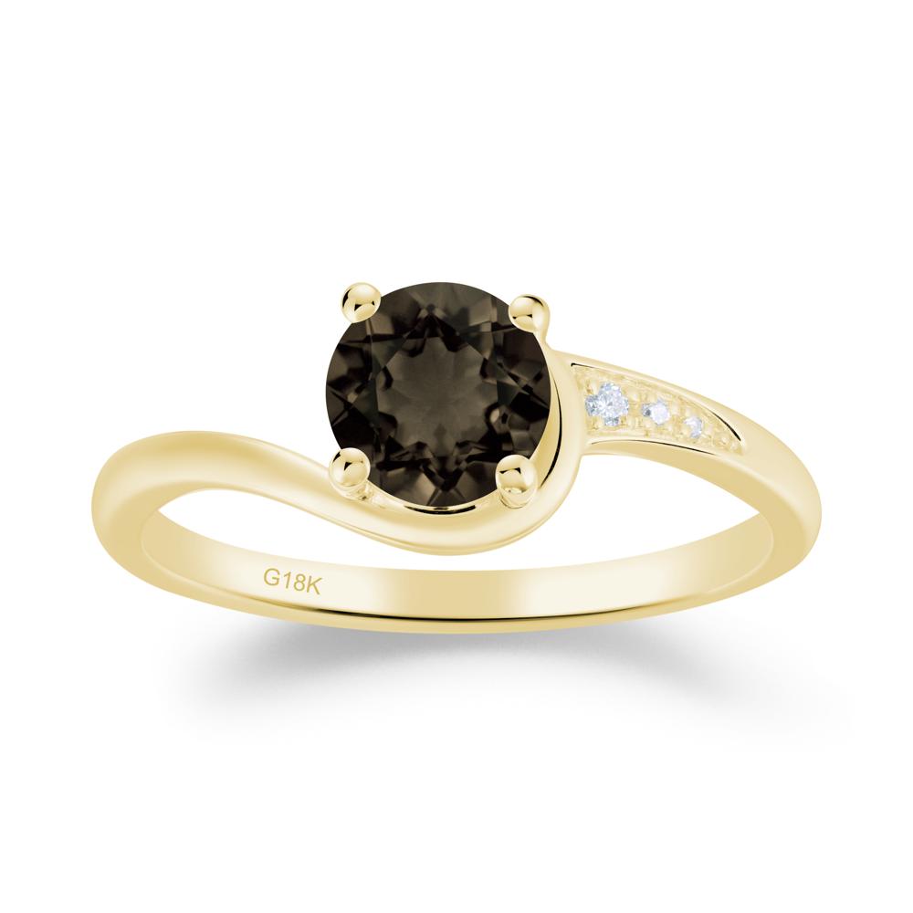 Classic Smoky Quartz Wrap Engagement Ring - LUO Jewelry #metal_18k yellow gold